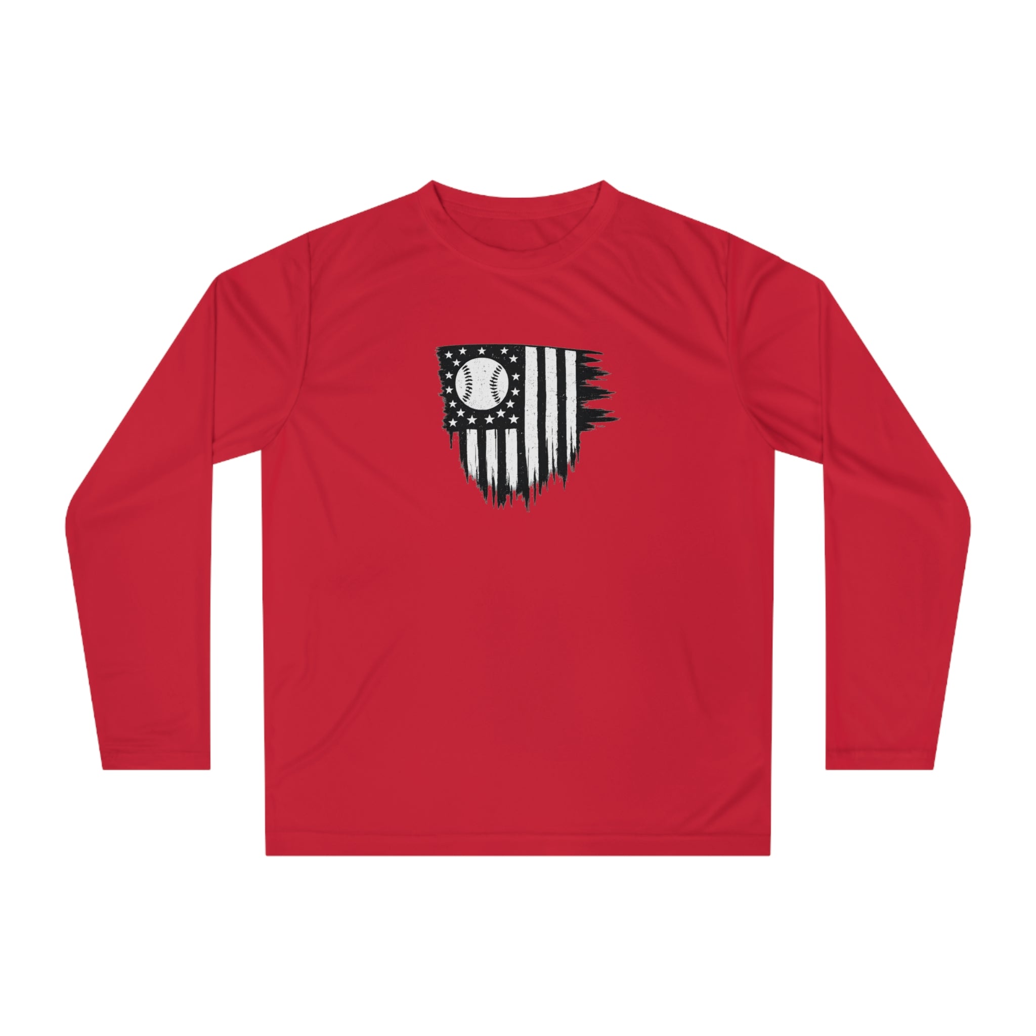 American Flag Baseball Performance Long Sleeve Shirt